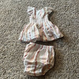 Yo baby sz.0-3 months adorable rose pink metallic set